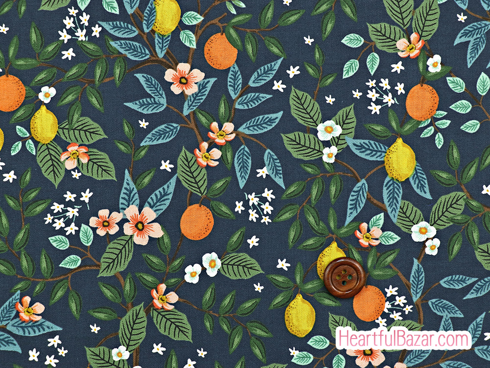 (110x82)COTTON+STEEL BRAMBLE シトラスグローブ ネイビー