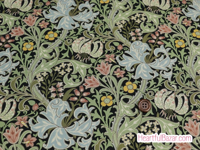 (110x68)moda Morris garden ゴールデンリリー エボニー