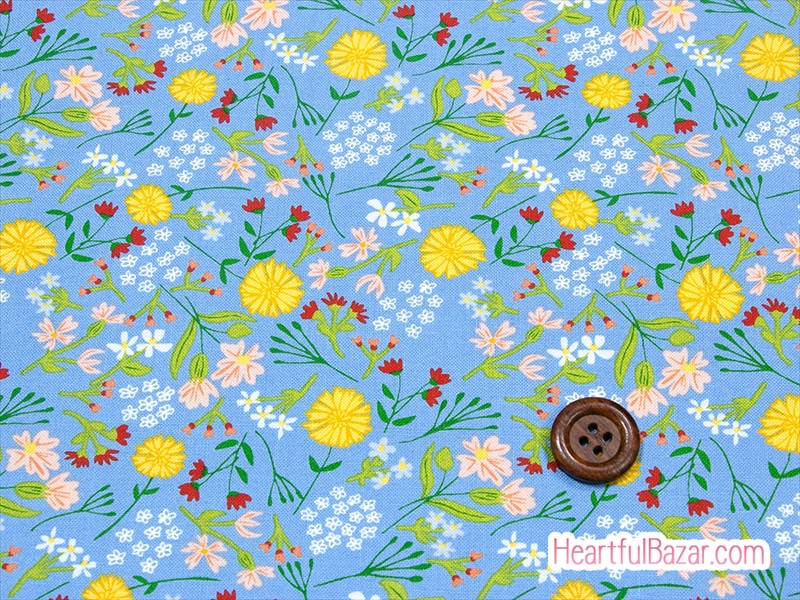 (110x138)moda ON THE FARM フラワーズ ブルー