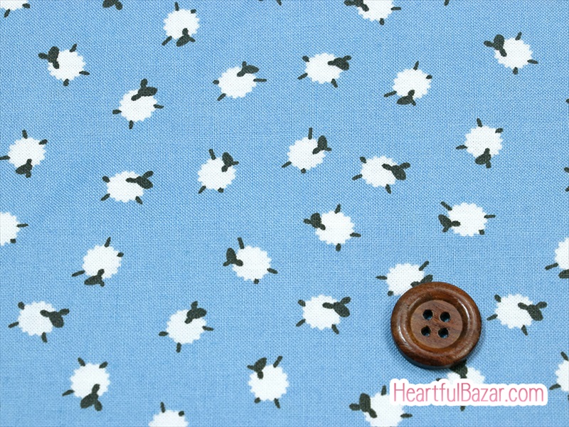 (110x108)moda ON THE FARM ぽんぽん羊 ブルー