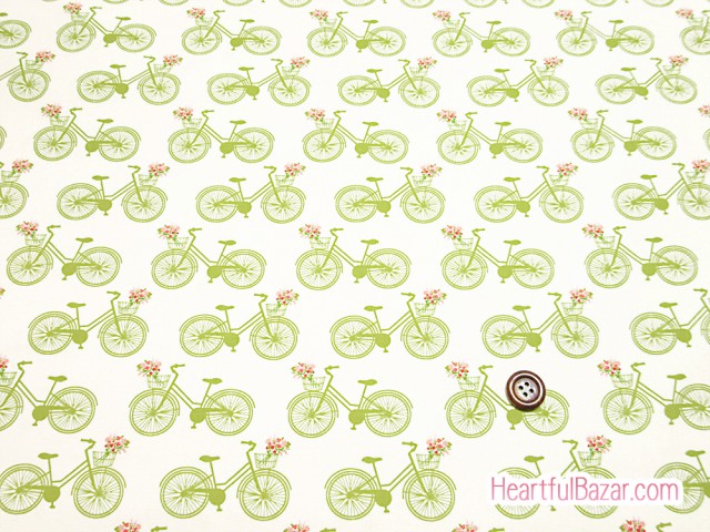 (45x40)moda Acreage 自転車 グラスグリーン 2枚セット