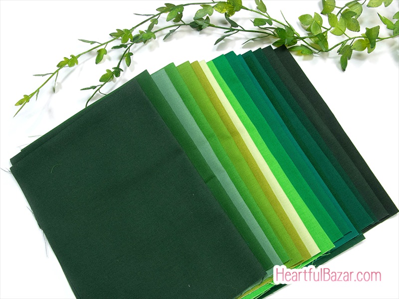 [宝市限定価格]KONA COTTON カットクロス16枚セット GREEN