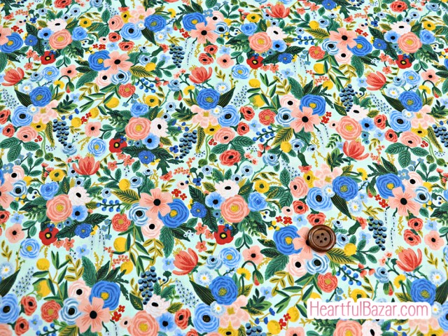 (54x50)COTTON+STEEL Wildwood プチガーデン ブルー