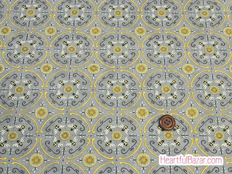 (54x50)moda Bee Grateful ミツバチのダンス グレー