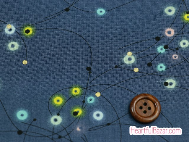 (54x50)moda Day in Paris 水彩ドット ネイビー