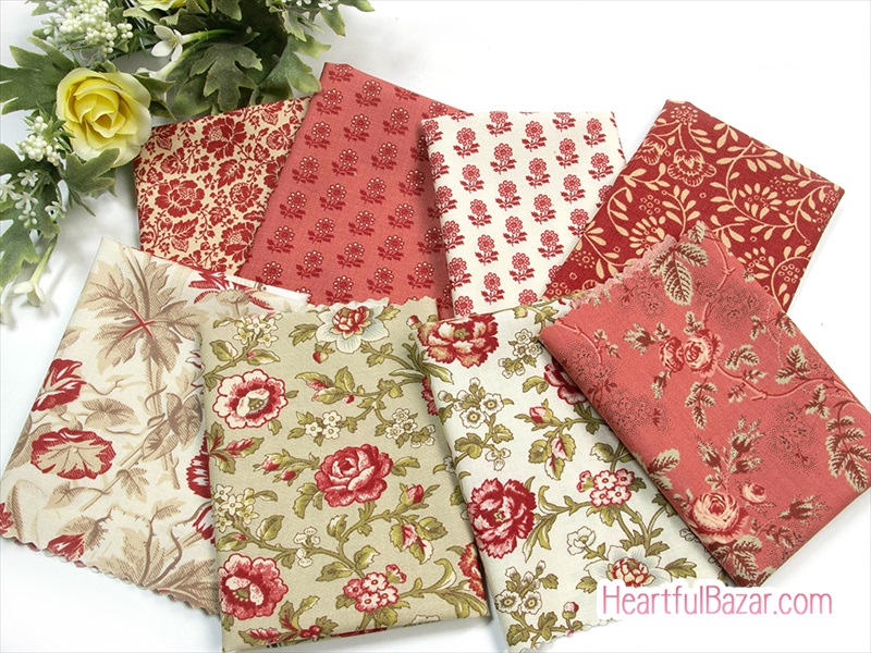 [おためし8枚セット]moda フレンチジェネラル La Rose Rouge