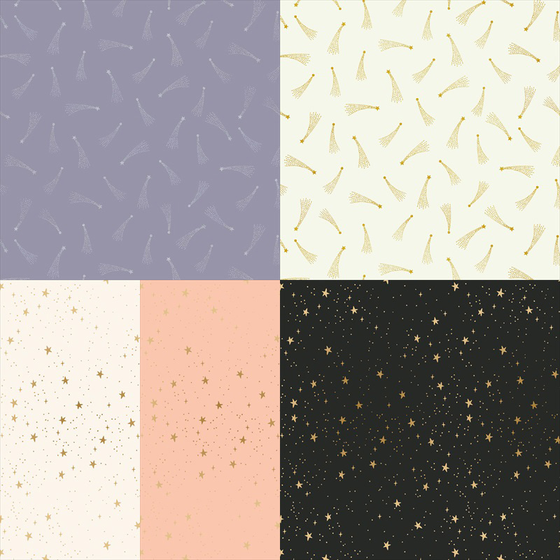(25x25)COTTON+STEEL ALL STAR 星柄ばかりの5枚セット