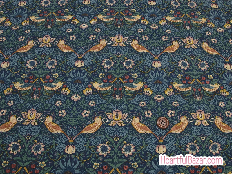 (110x54)moda BEST OF MORRIS FALL いちご泥棒 インディゴ