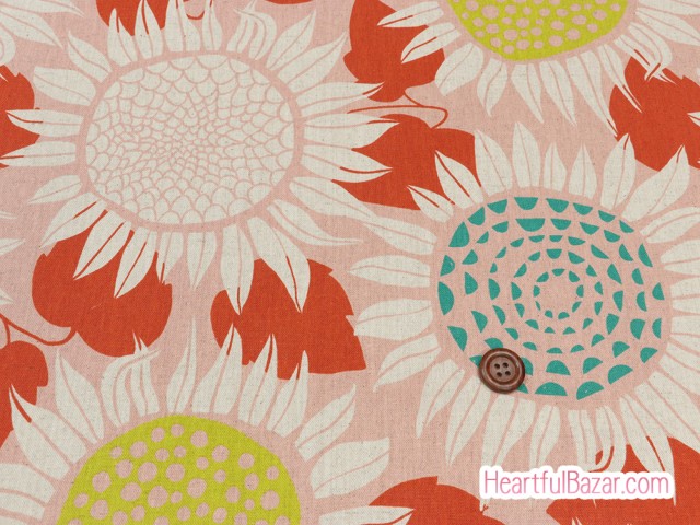 (110x102)COTTON+STEEL Front Yard ひまわり ピンク