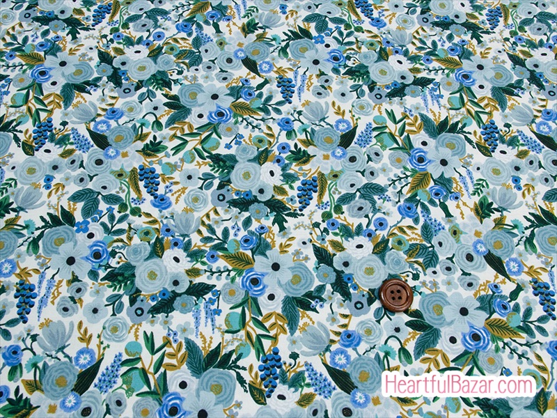(110x43)COTTON+STEEL Garden Party プチガーデン ブルー