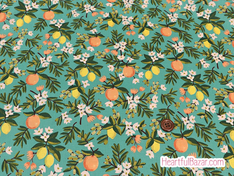 (110x73)COTTON+STEEL PRIMAVERA シトラスフローラル ティール