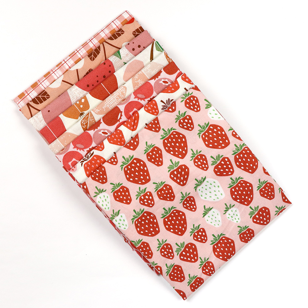 (55x45)COTTON+STEEL Under the Apple Tree レッド 8枚セット