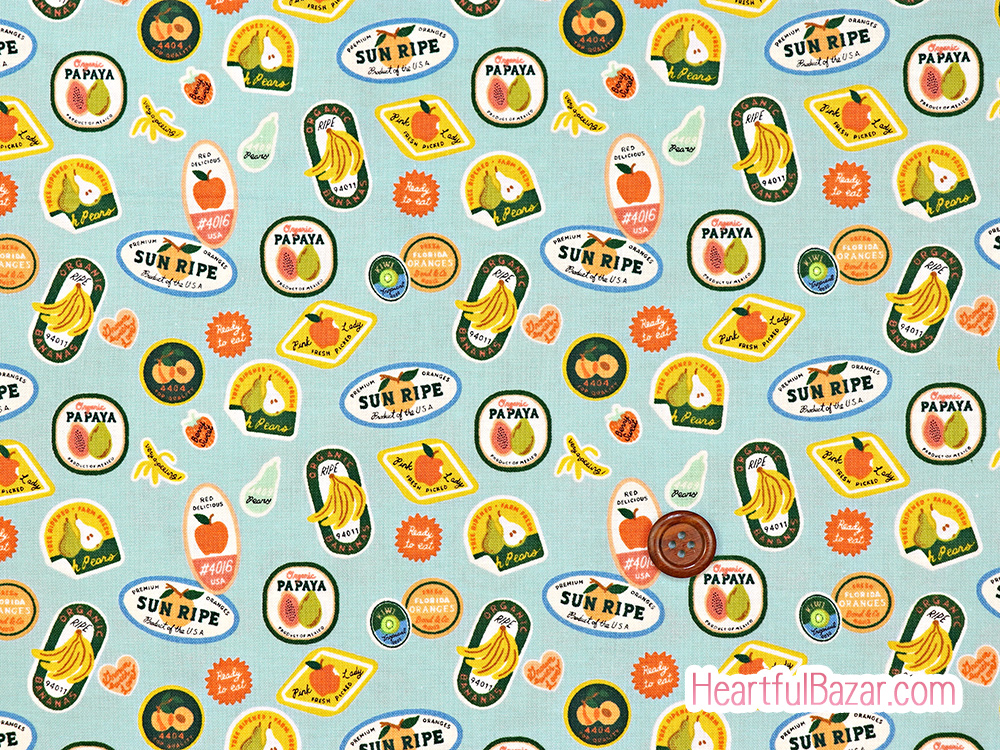 [oc]COTTON+STEEL ORCHARD フルーツステッカー サックス