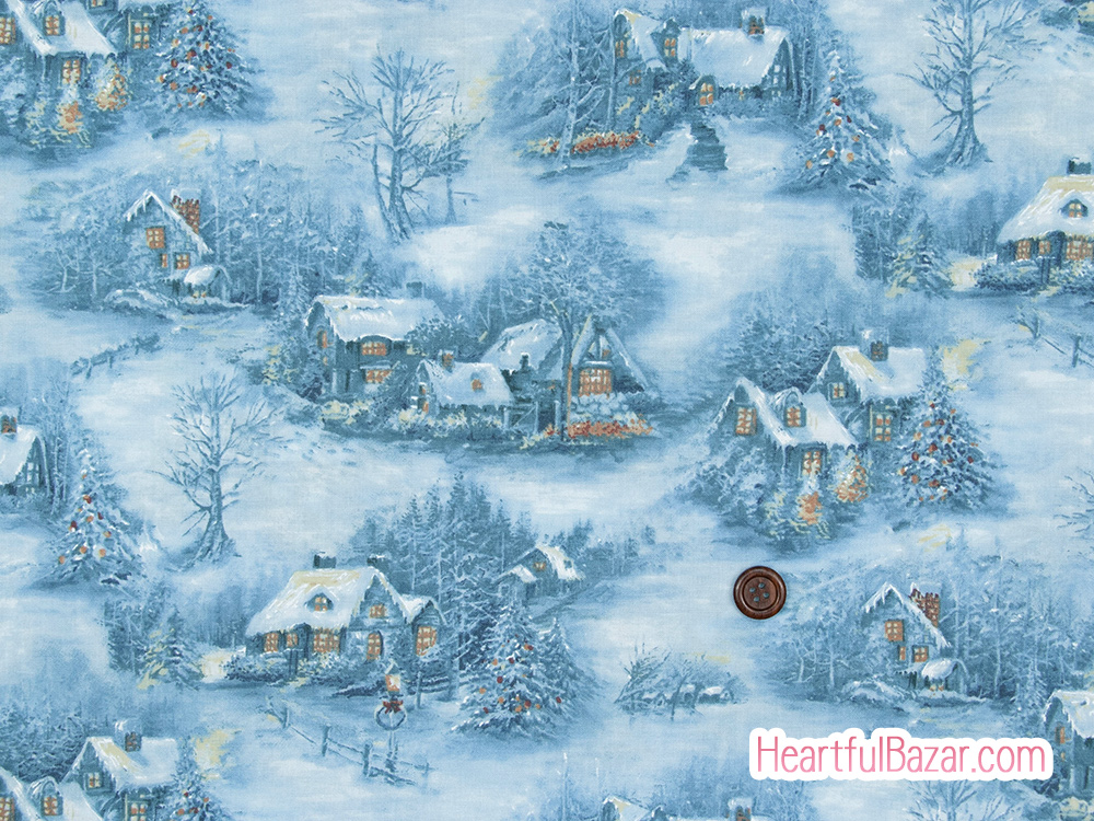 (110x64)moda Blizzard Blues クリスマスビレッジ フローズン