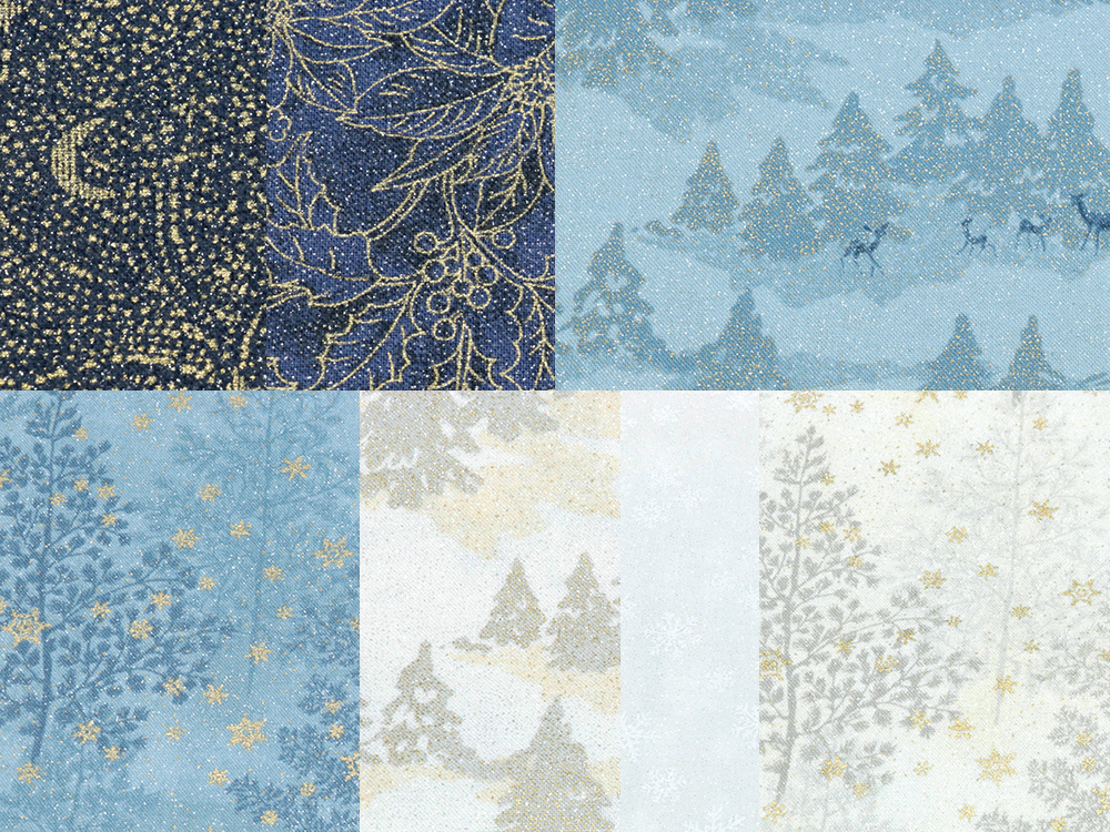 (25x25)moda Forest Frost Glitter 7枚セット